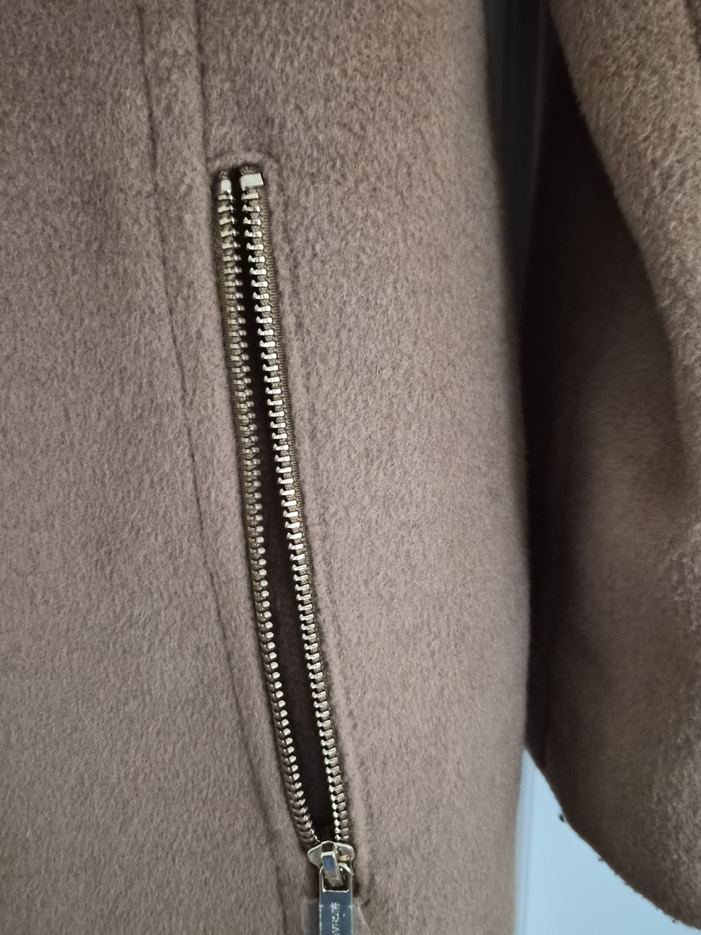 Michael Kors Camel Wool Blend Zip Front Coat Jacket Gold Hardware Women's - Picture 9 of 11